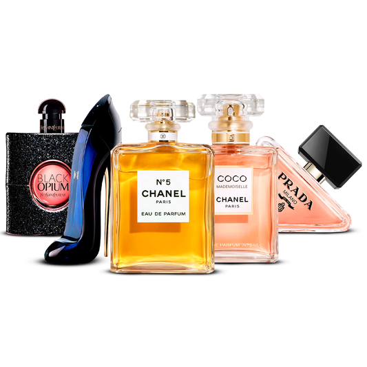 Комплект 5 парфюма – Black Opium, Good Girl, Chanel N°5, Coco Mademoiselle и Prada Paradoxe [100 ml всеки]