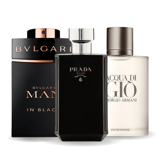 Комплект 3 парфюма | Bvlgari In Black, Giorgio Armani Acqua Di Gio, L'Homme Prada Intense 100 ml