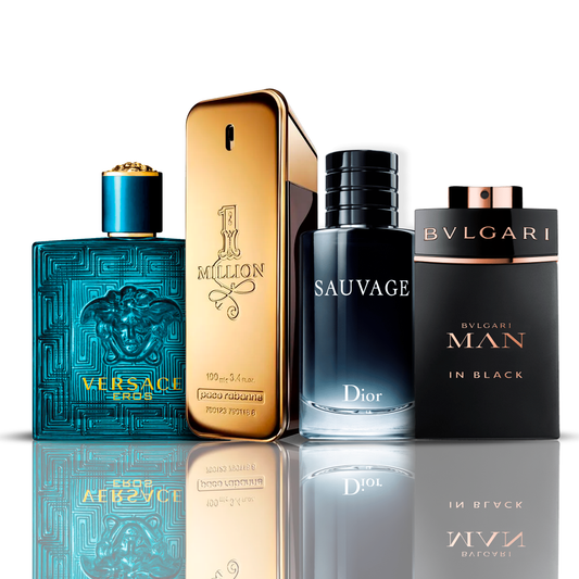 Комплект 4 парфюма | Eros Versace + One Million Paco Rabanne + Bvlgari Man in Black + Sauvage Dior 100 ml