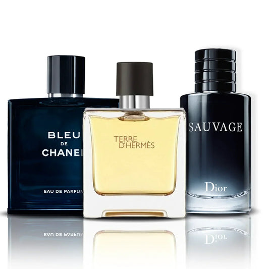 Комплект 3 парфюма | Bleu de Chanel, Terre D'Hermes и Sauvage (100 ml)